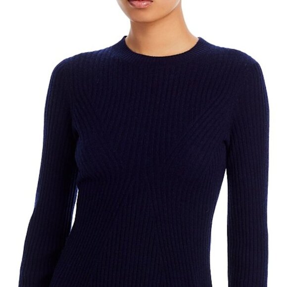Aqua Cashmere Navy Contour Ribbed Mini Dress - Size XXL - Picture 3 of 5